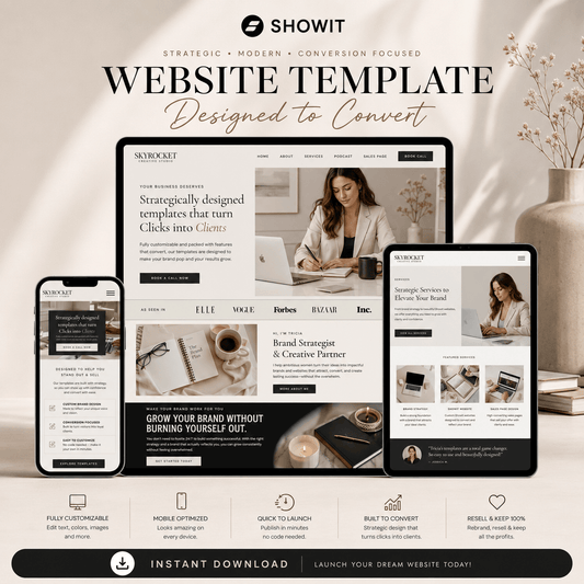 Showit Lisa Website Template for Digital Marketing Coaches & Podcasters