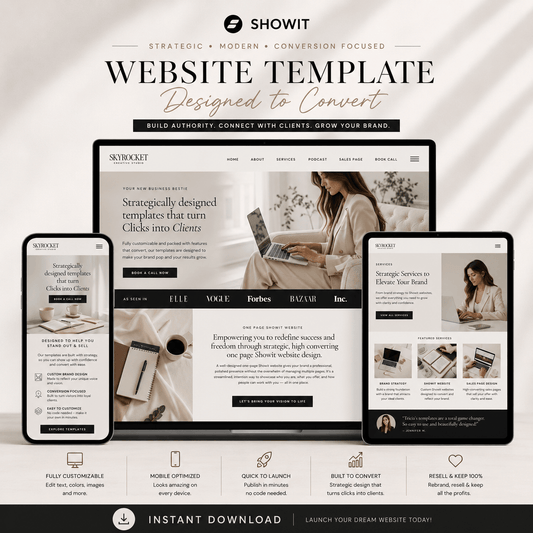 Showit Rose Website Template for Coaches