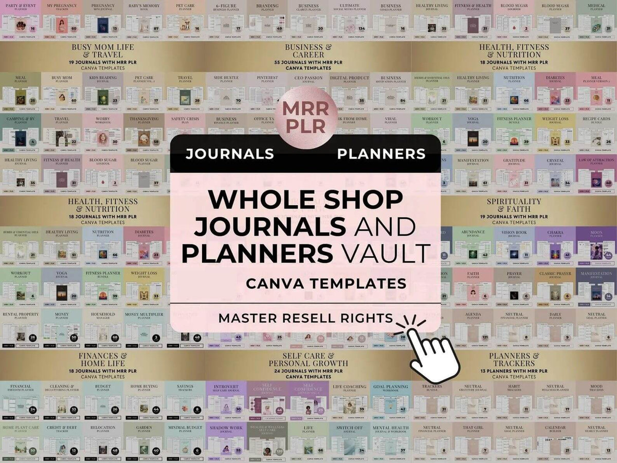 Whole Shop Journals: Planners, Journals, & Templates with Resell Rights