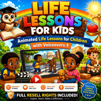 Life Lessons for Kids + Animated Kids Stories & Website (Business-in-a-Box )