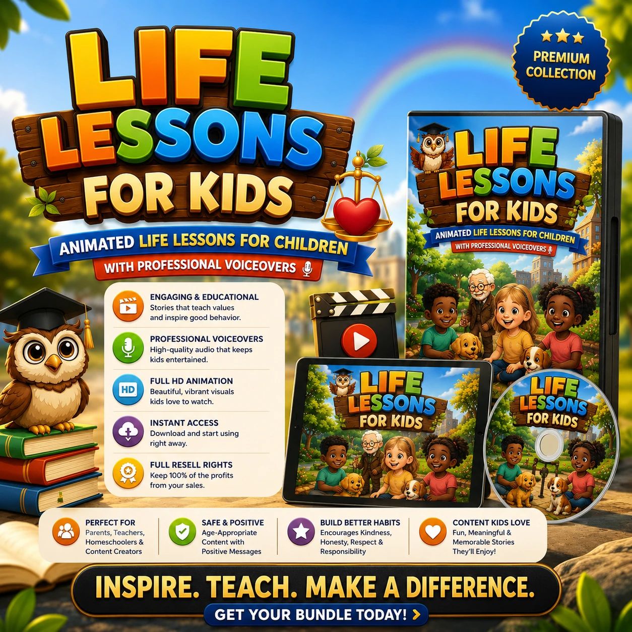 Life Lessons for Kids + Animated Kids Stories & Website (Business-in-a-Box )