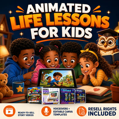 Life Lessons for Kids + Animated Kids Stories & Website (Business-in-a-Box )