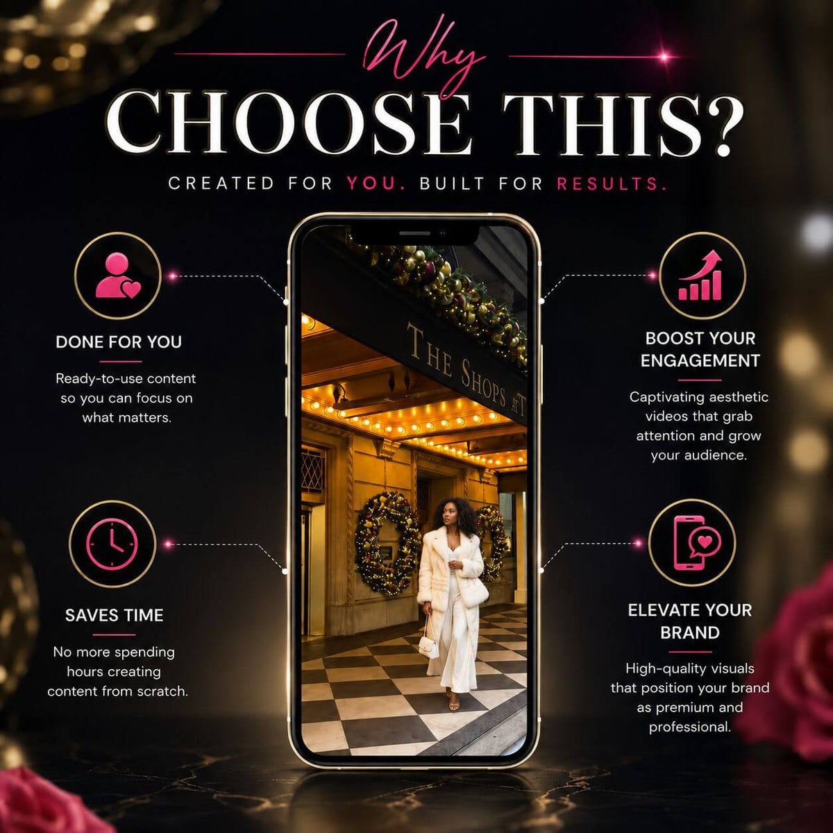 3,000+ Melanin Luxury Content Bank | Faceless Reels for Social Media