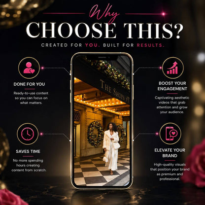 3,000+ Melanin Luxury Content Bank | Faceless Reels for Social Media