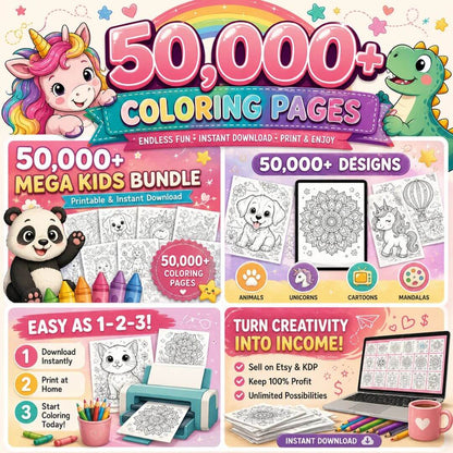50,000+ Coloring Pages with Resell Rights