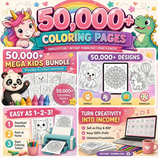 50,000+ Coloring Pages with Resell Rights