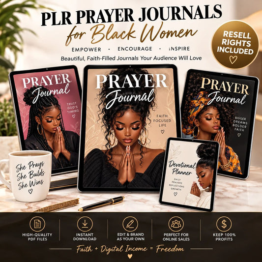 Prayer Journal Bundle for Black Women | 211 Pages + 2027 Planner | PDF & Canva