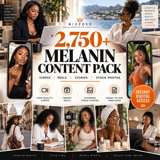 2,750+ Melanin Videos, Reels, Stories + Stock Photos Pack
