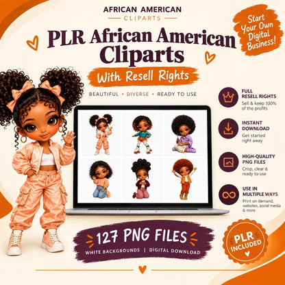 Black Girl Fashion Doll Clipart Bundle - 127 PNG Images