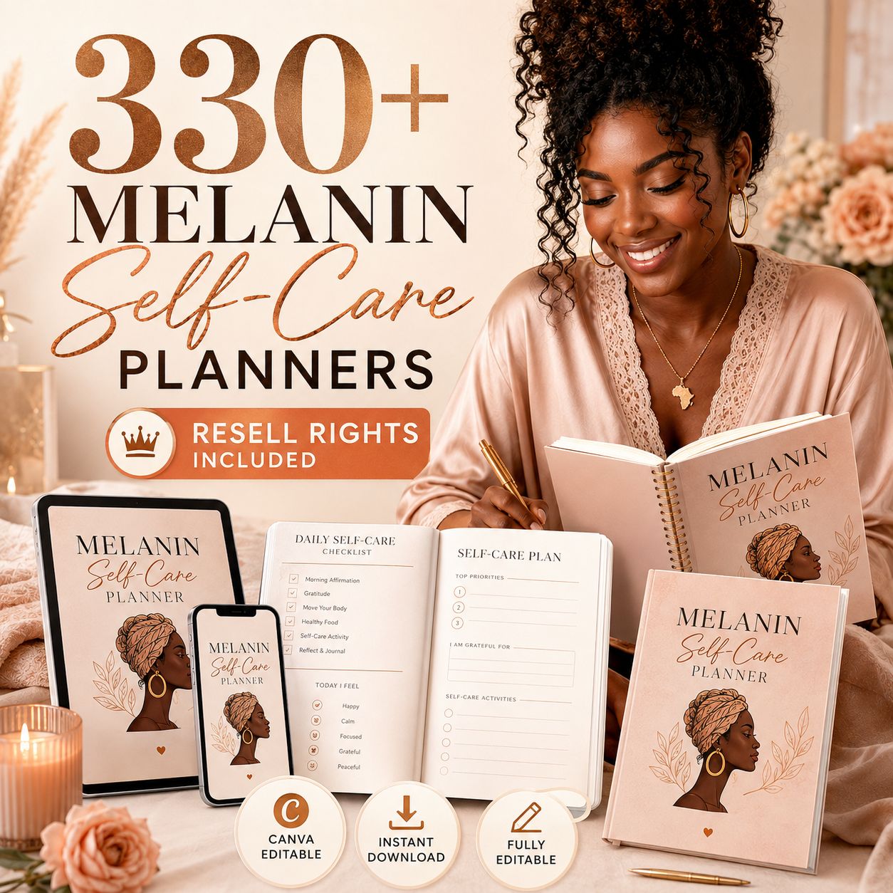 330 Melanin Self-Care Planner with Resell Rights