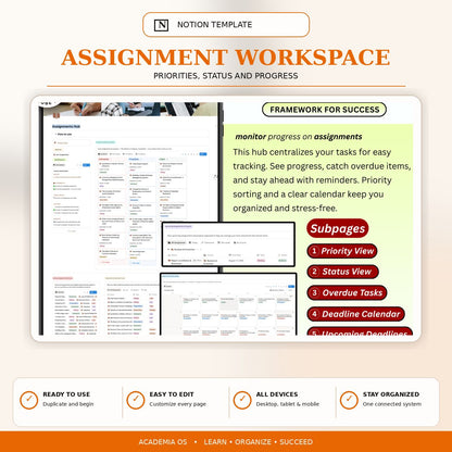 Academia OS Notion university planner product image 8