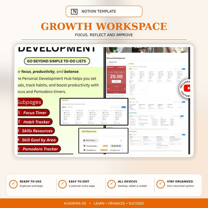 Academia OS Notion university planner product image 14