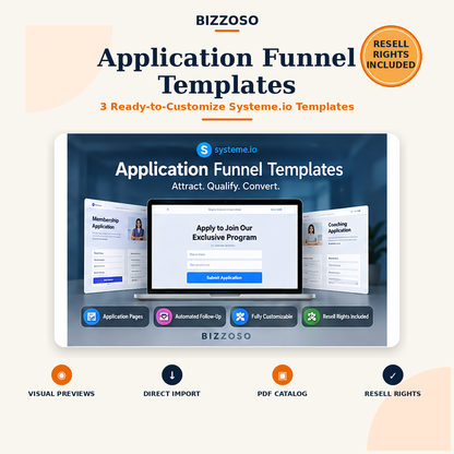 Application Funnel Templates with Resell Rights hero