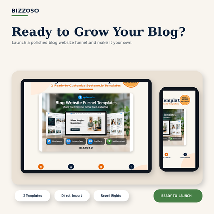 Blog Website Templates premium lifestyle mockup