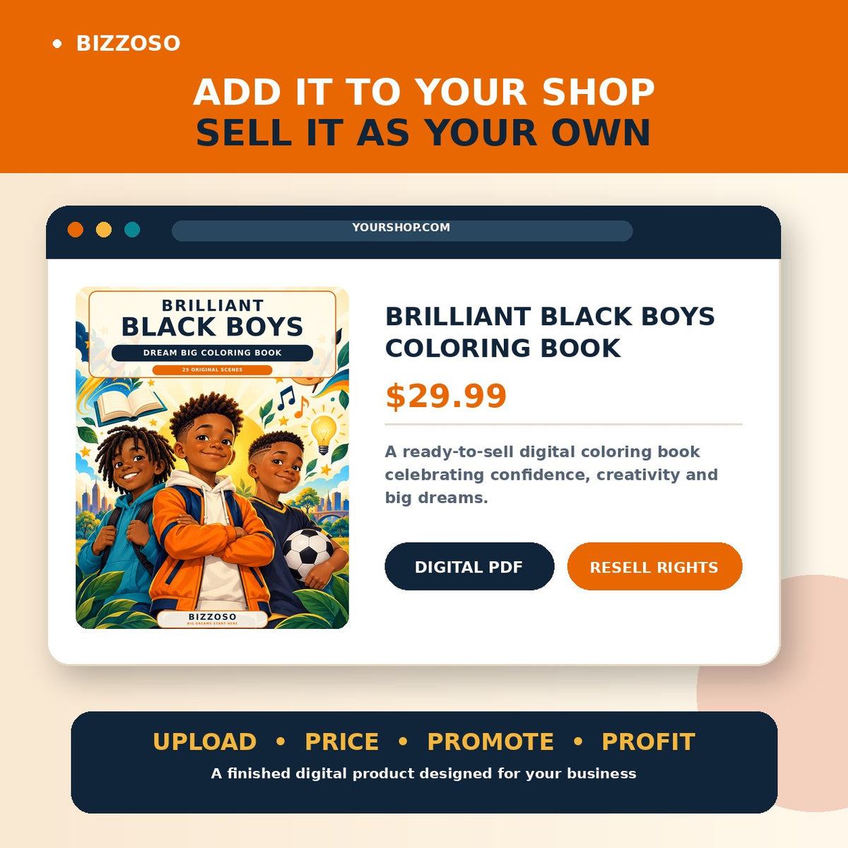 Digital coloring book product mockup with resell rights for online shops