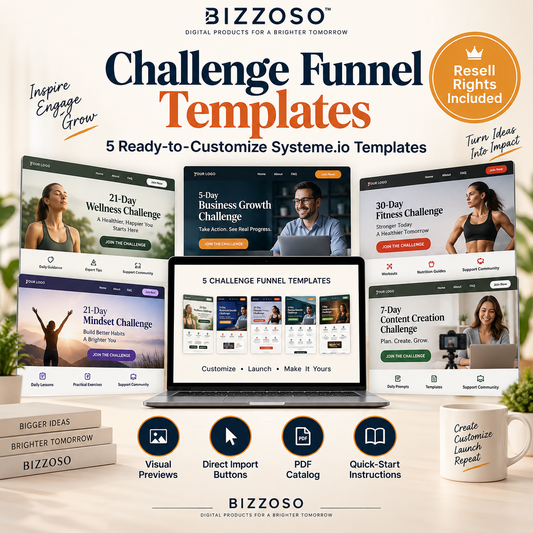 Challenge Funnel Templates with Resell Rights hero