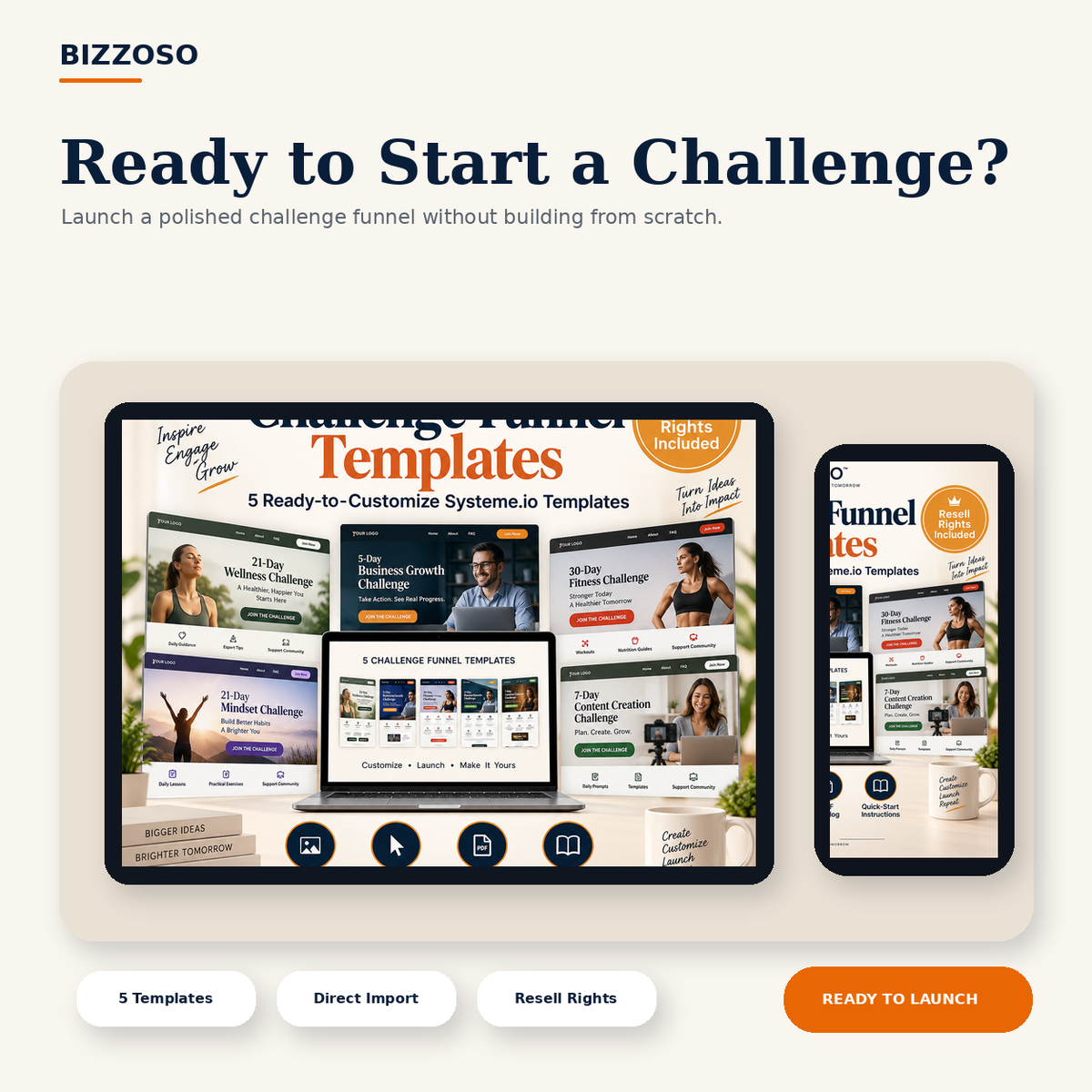 Challenge Funnel Templates premium lifestyle mockup