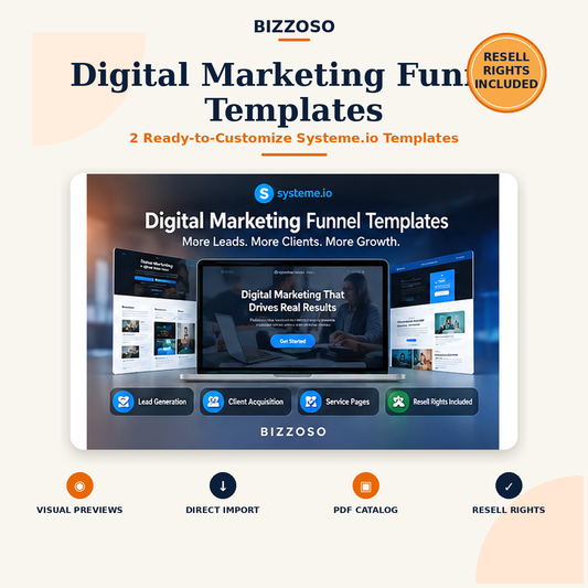 Digital Marketing Funnel Templates with Resell Rights hero