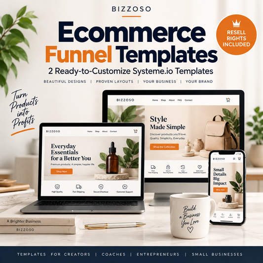 Ecommerce Funnel Templates with Resell Rights hero