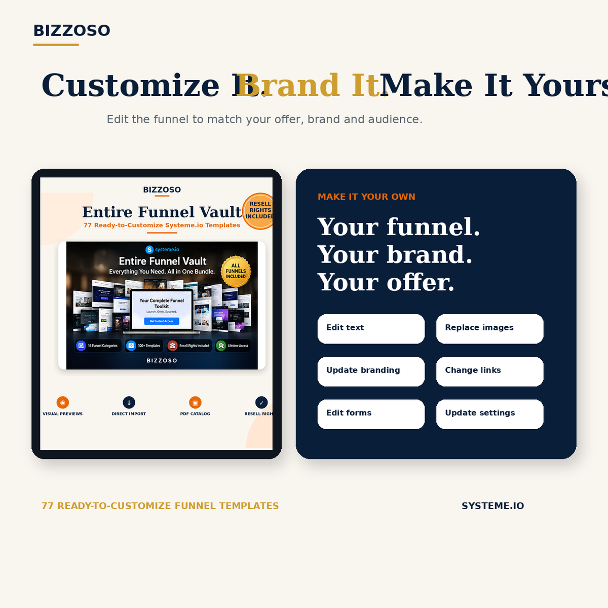 Entire Funnel Vault customize and brand