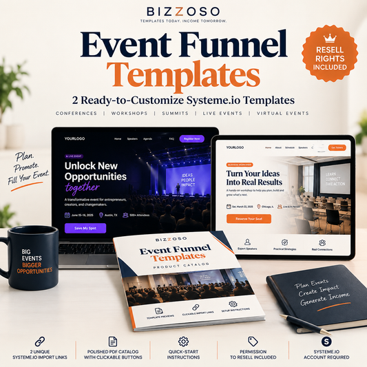 Event Funnel Templates with Resell Rights hero