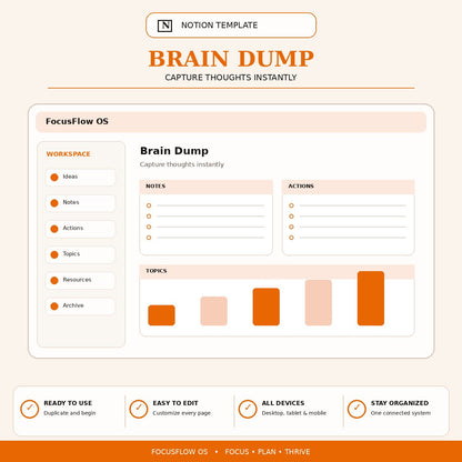 FocusFlow OS ADHD Second Brain Notion life system product image 13