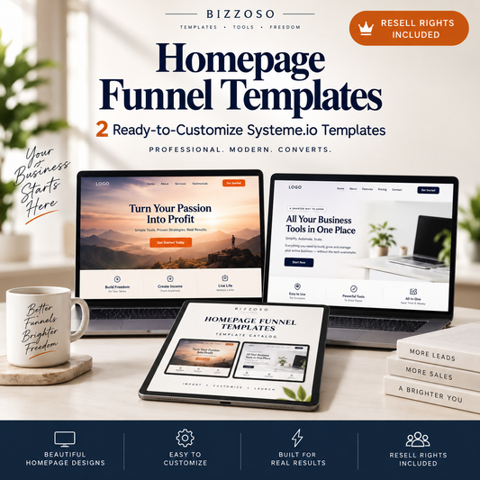 Homepage Funnel Templates with Resell Rights hero