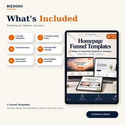 Homepage Funnel Templates what's included