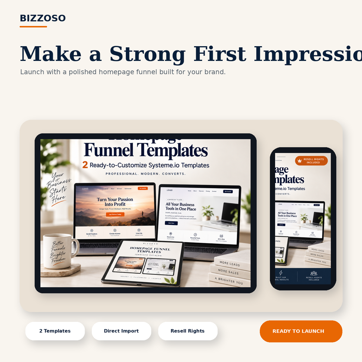 Homepage Funnel Templates premium lifestyle mockup