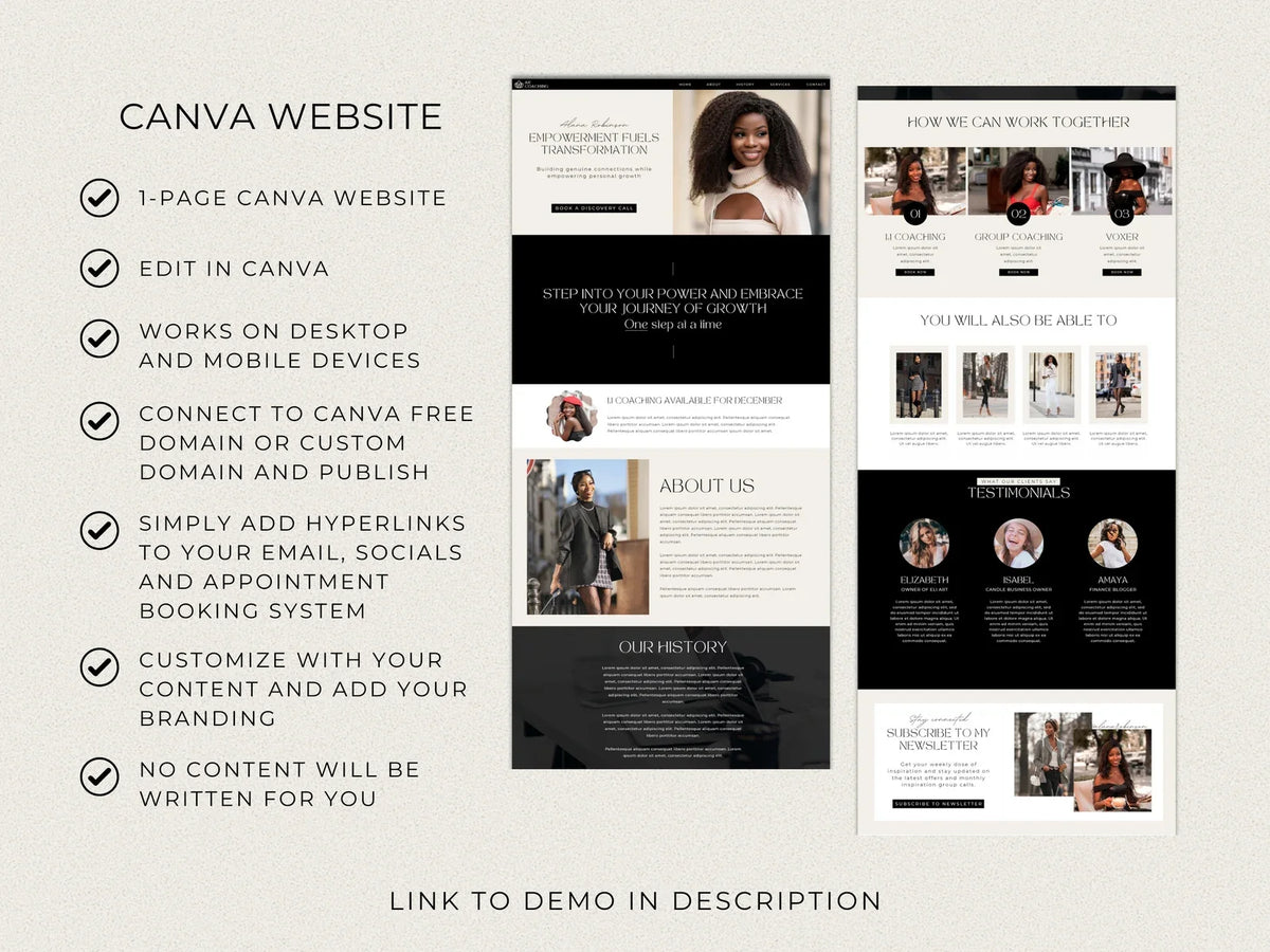 25 Melanin Canva Websites with Resell Rights