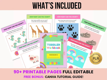 Toddler Learning Workbook Bundle with Resell Rights