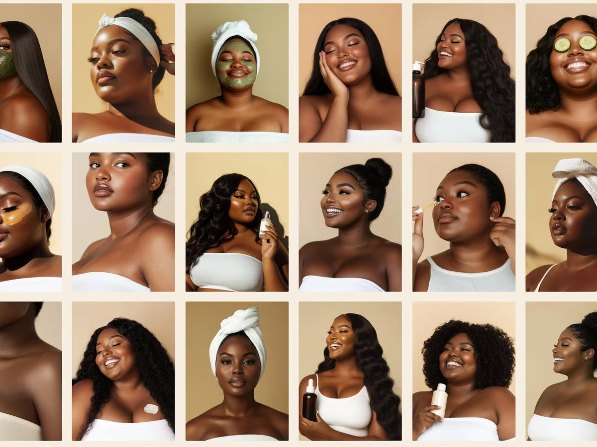 33 Plus Size Melanin Skincare Stock Photos