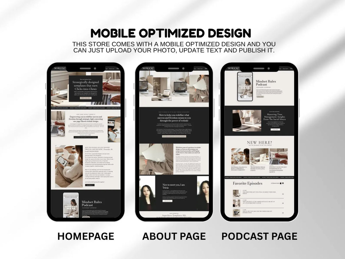 Showit Lisa Website Template for Digital Marketing Coaches & Podcasters