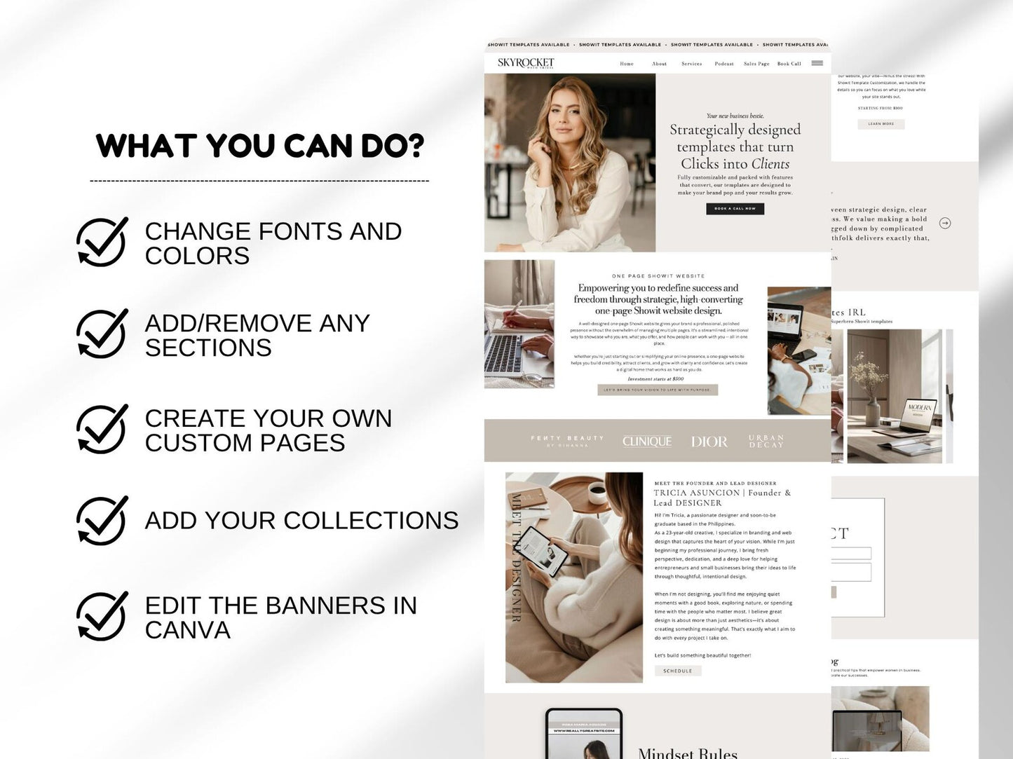 Showit Jennie Coaching Website Template