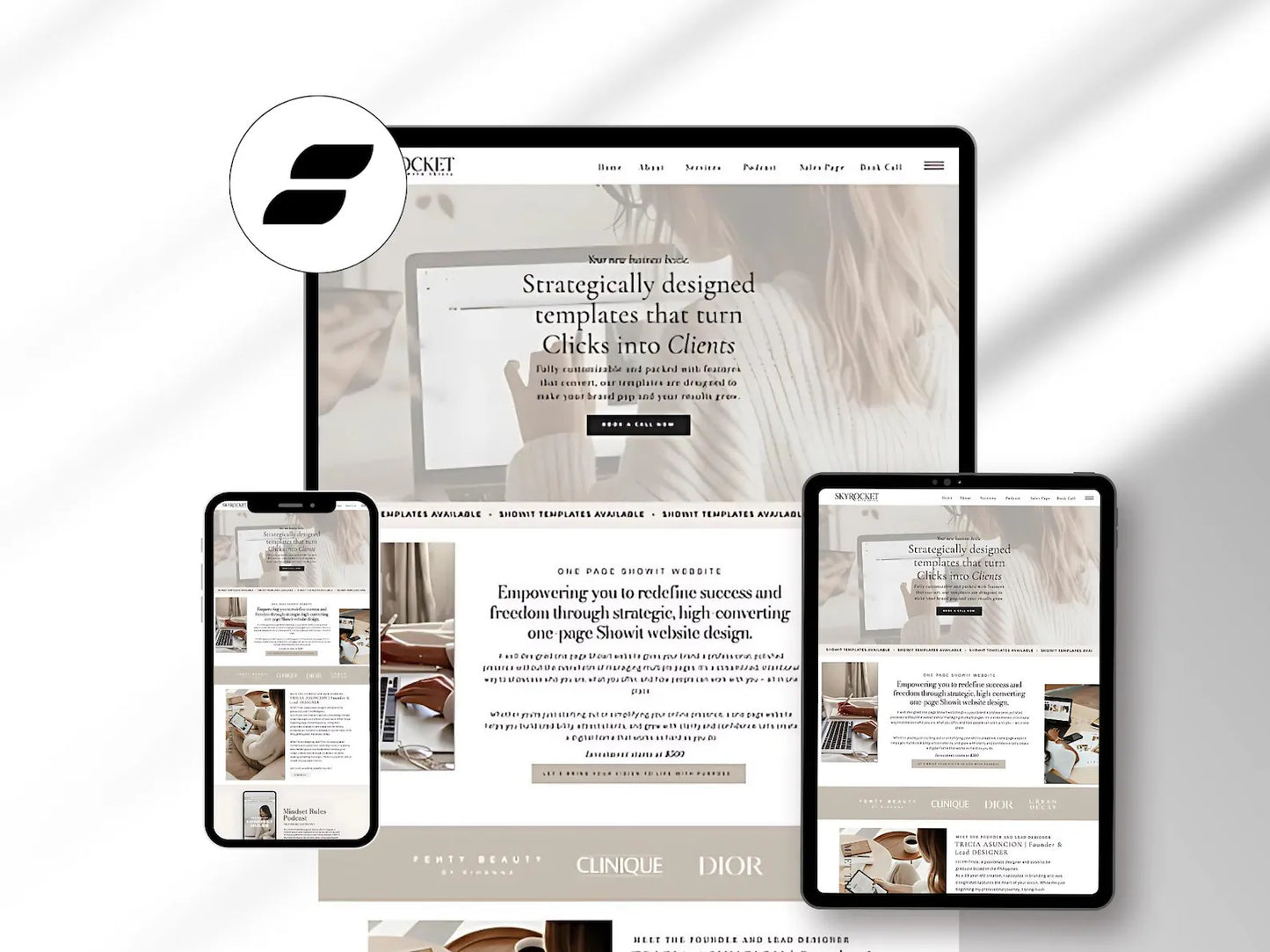 Showit Rose Website Template for Coaches