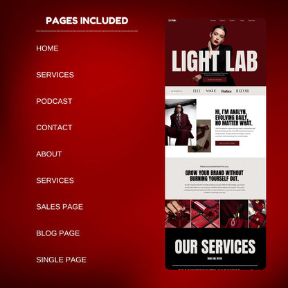 Showit Light Lab Website Template #2: For Coaches, Speakers & Podcasters