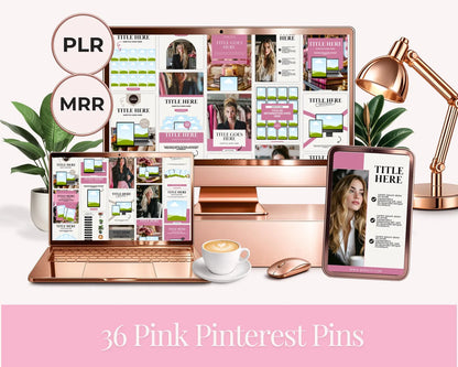 36 Pink Pinterest Pin Templates Bundle