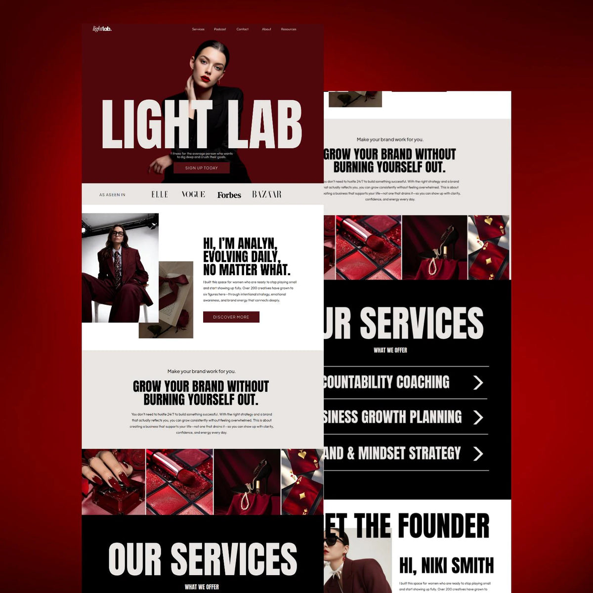 Showit Light Lab Website Template #2: For Coaches, Speakers & Podcasters