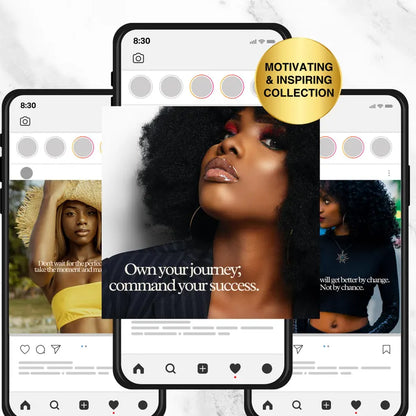 Boss Babe Motivational Canva Templates | Melanin Instagram Post Bundle | Editable