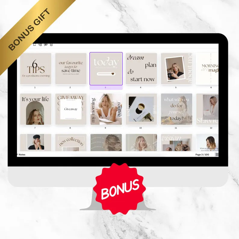 Boss Babe Motivational Canva Templates | Melanin Instagram Post Bundle | Editable