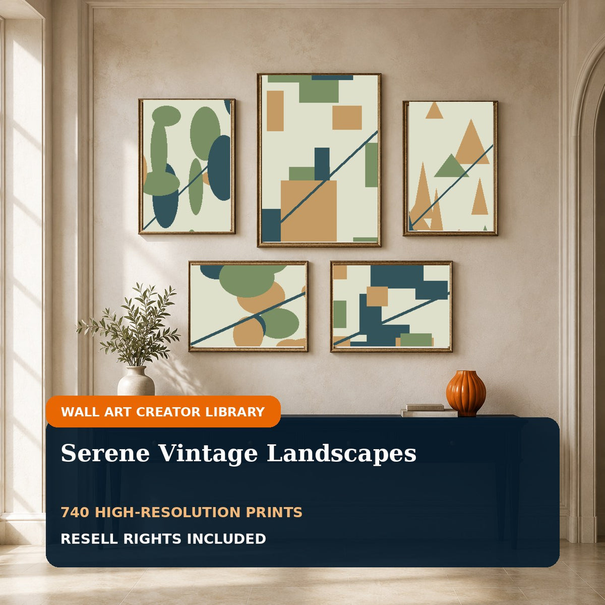 Serene Vintage Landscapes wall art bundle cover
