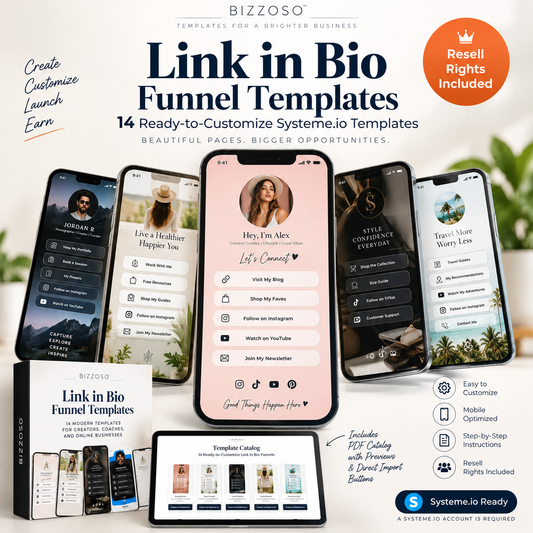 Link in Bio Funnel Templates with Resell Rights hero