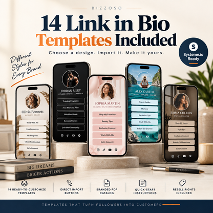 Link in Bio Funnel Templates included designs