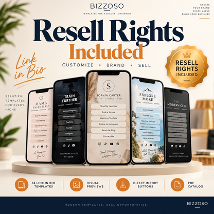 Link in Bio Funnel Templates resell rights included