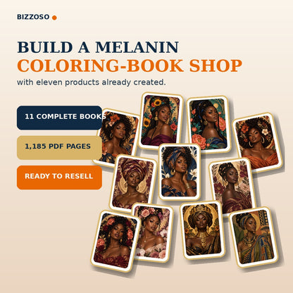 Black Women Coloring Book Mega Bundle, a ready-to-sell digital product for your online shop