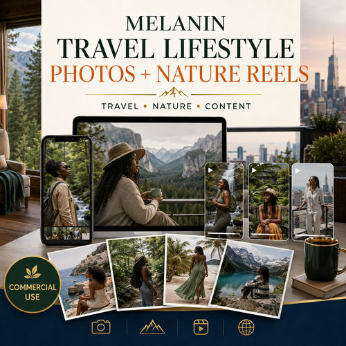 Melanin Travel Lifestyle Stock Photos + Nature Reels
