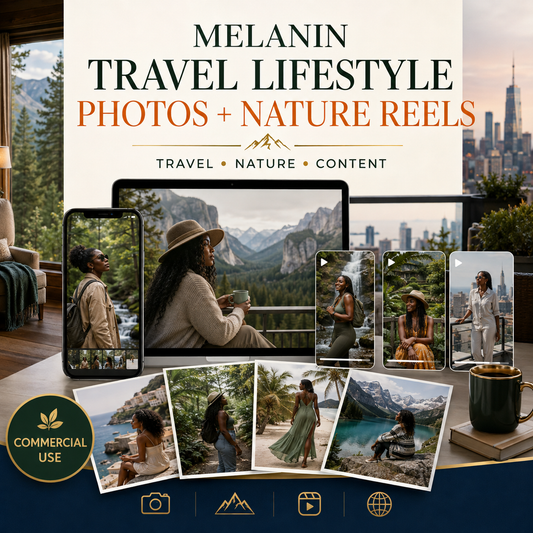 Melanin Travel Lifestyle Stock Photos + Nature Reels