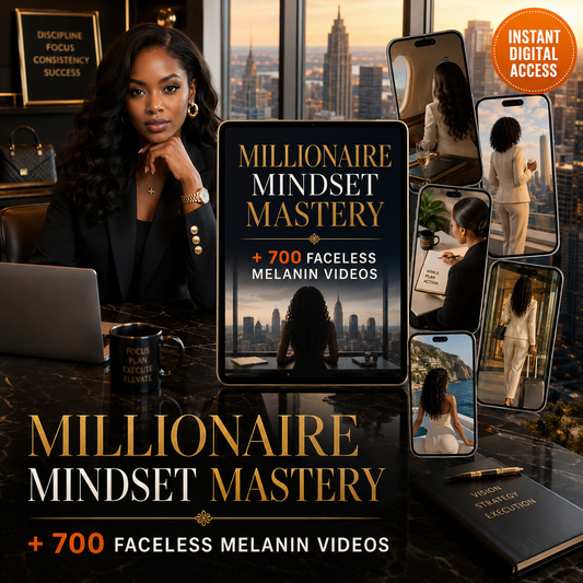 Millionaire Mindset Mastery + 700 Faceless Melanin Videos