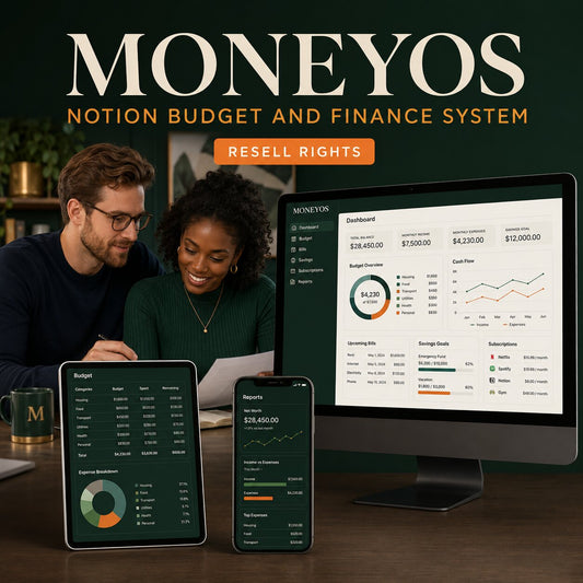 MoneyOS Notion finance system with interracial couple – resell rights