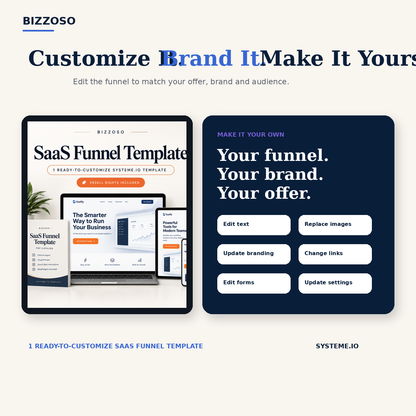 SaaS Funnel Template customize and brand
